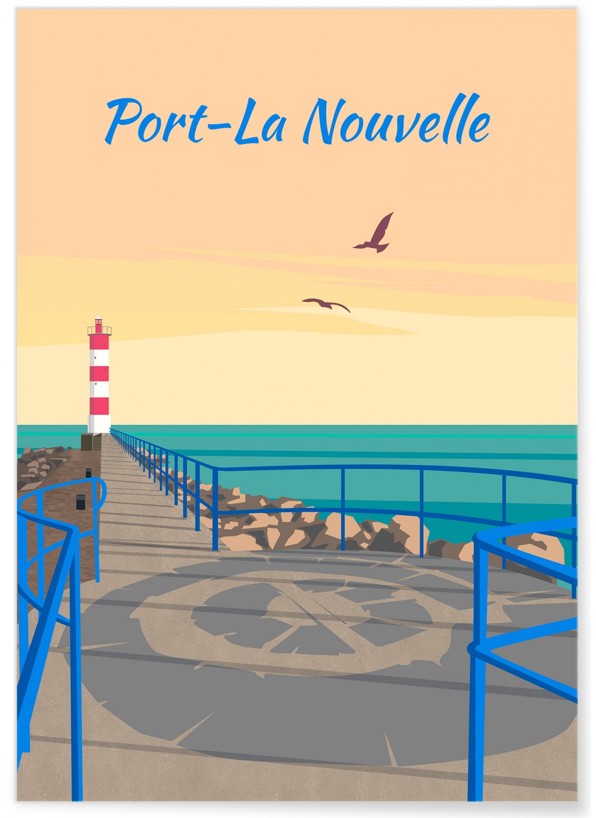 Affiche Ville Vintage Marseille - La Loutre Format 42 x 59,4 cm - A2