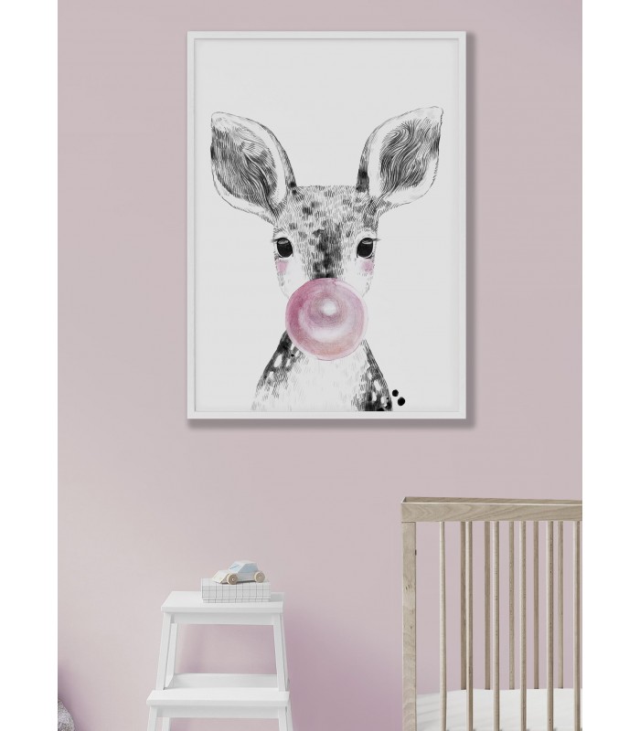 Affiche "Bulle de Biche Rose"