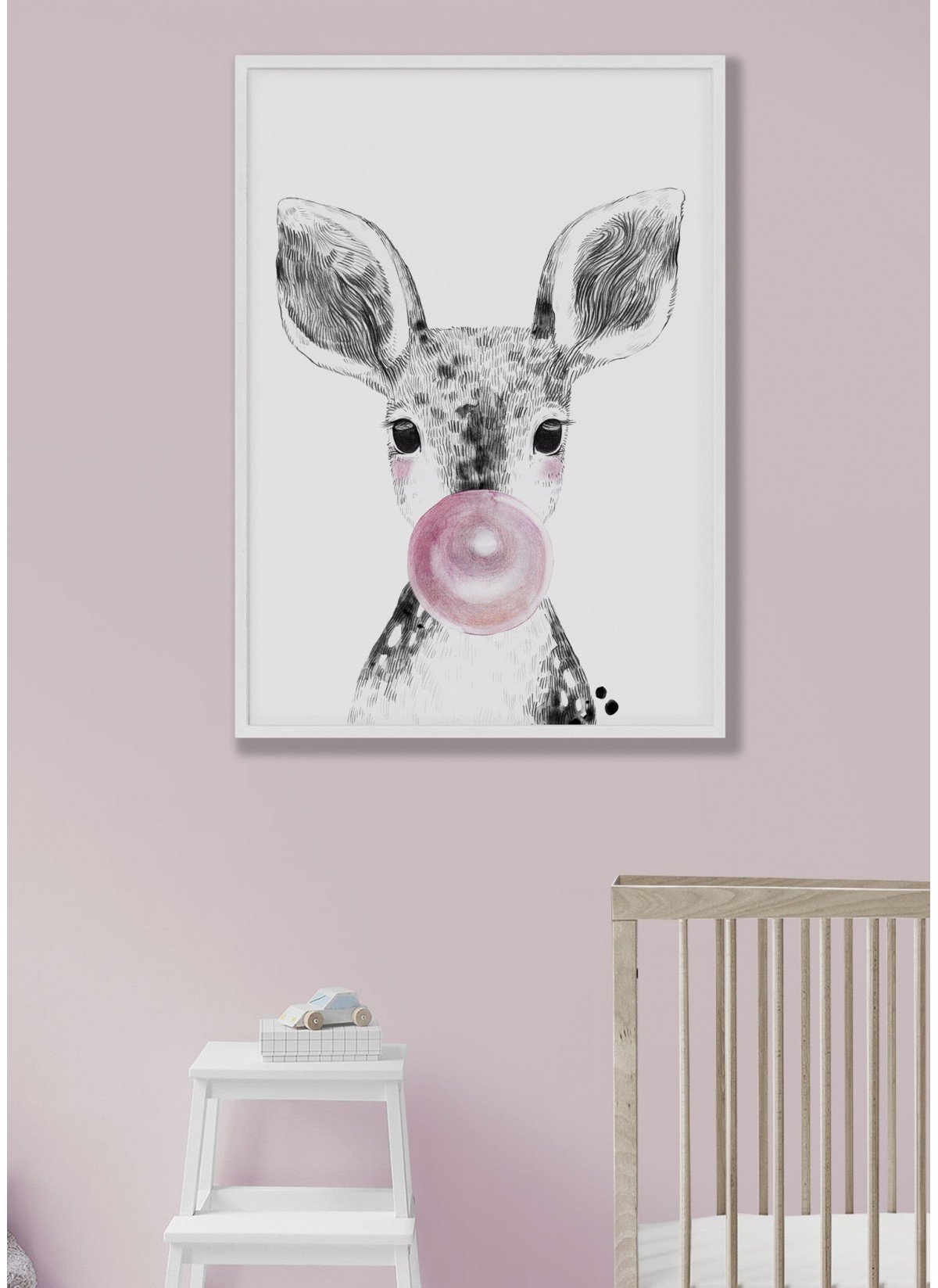 Affiche "Bulle de Biche Rose"