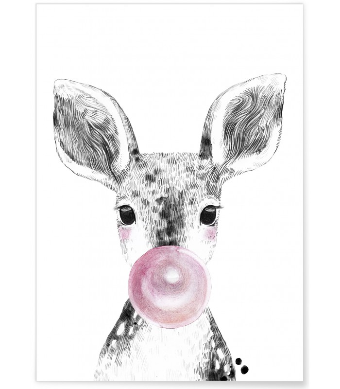 Affiche "Bulle de Biche Rose"