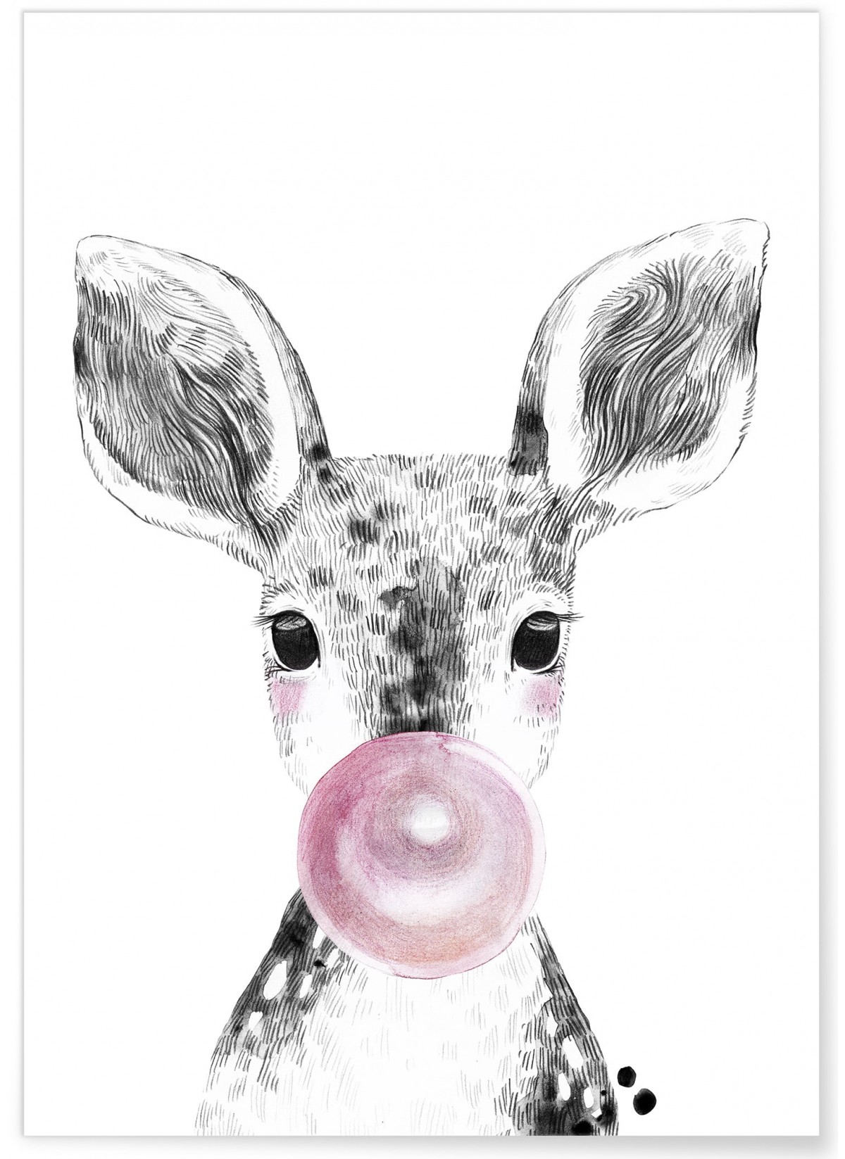 Affiche "Bulle de Biche Rose"