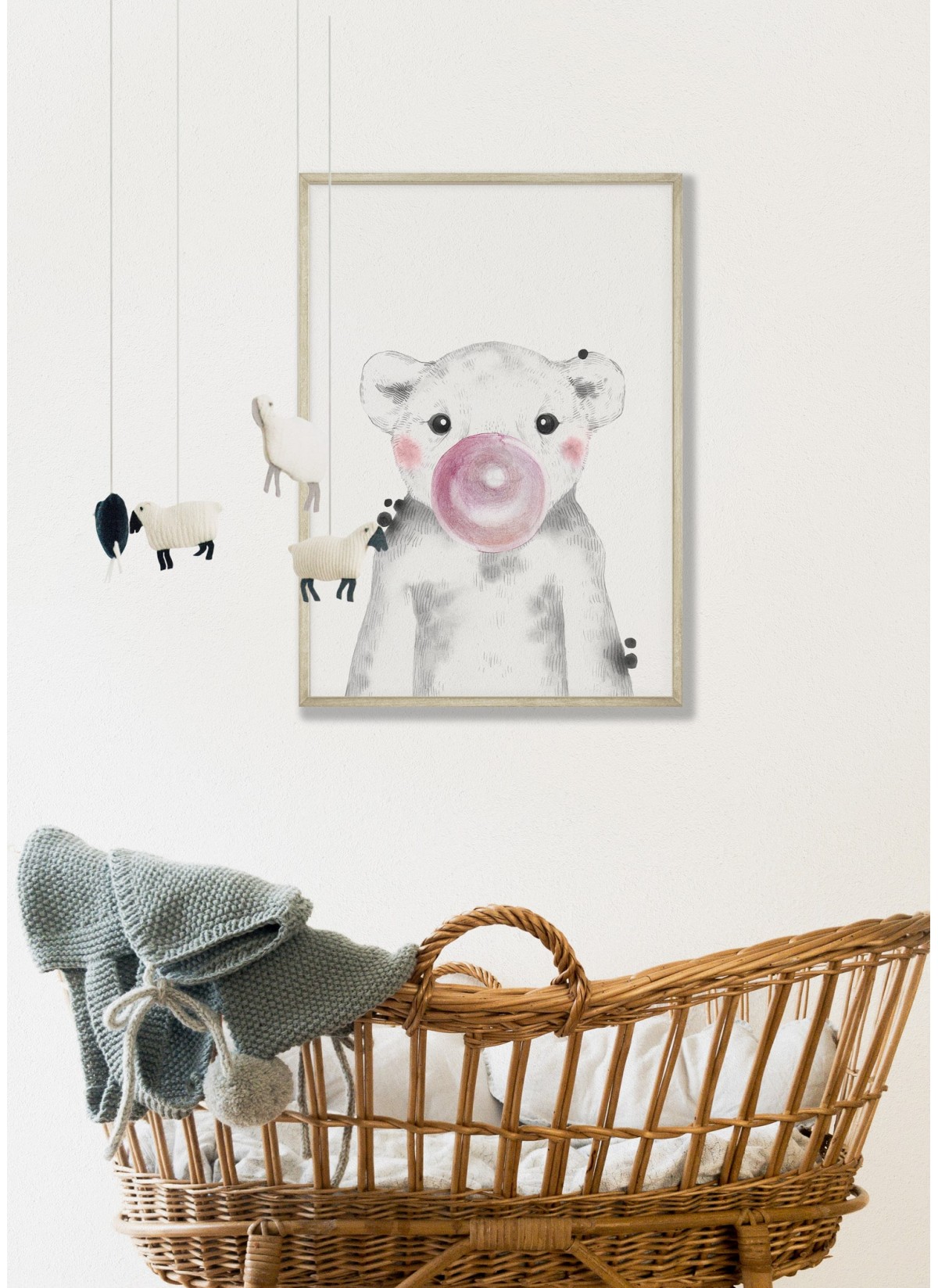 Affiche "Bulle d'Ourson Rose"