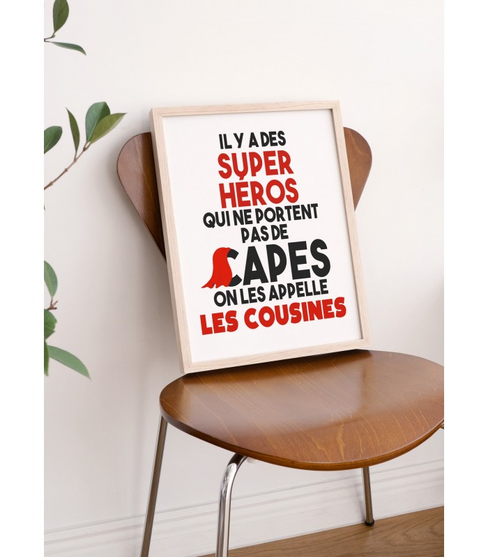 Affiche "Cousines Super Héros"