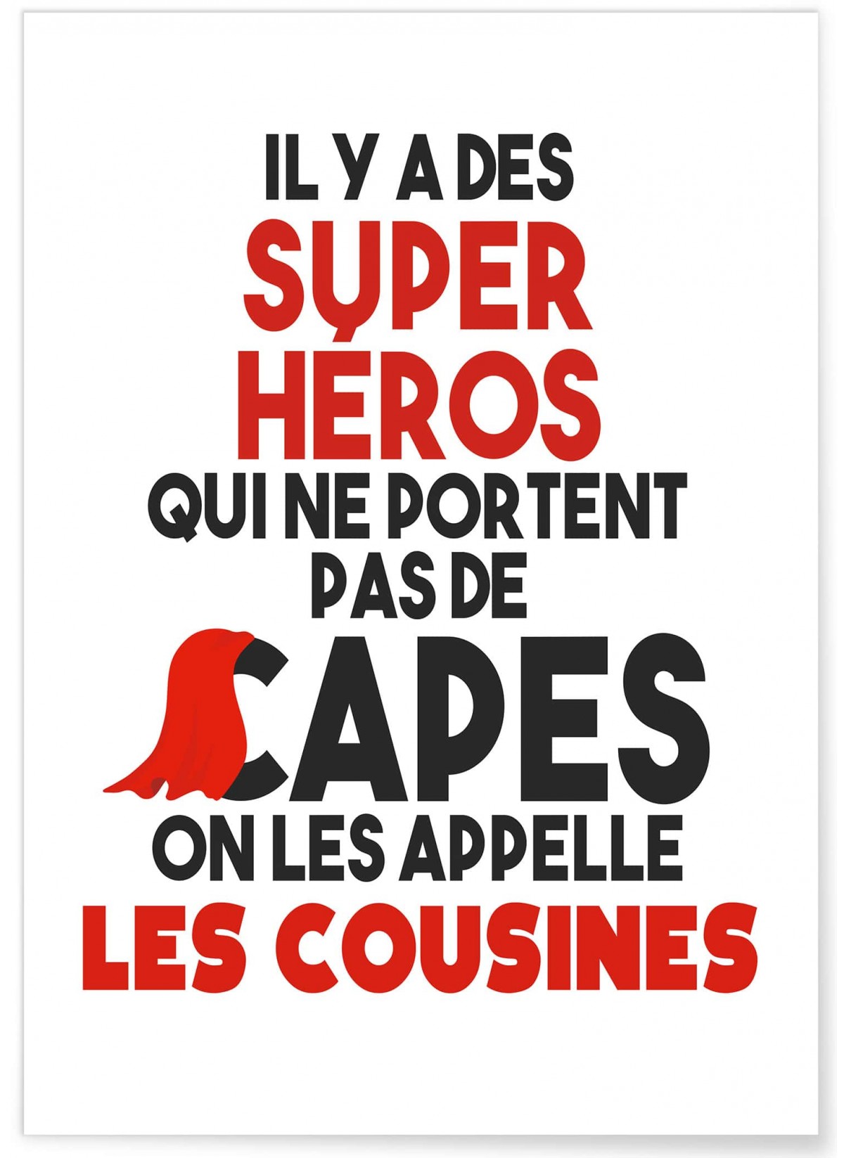 Affiche "Cousines Super Héros"