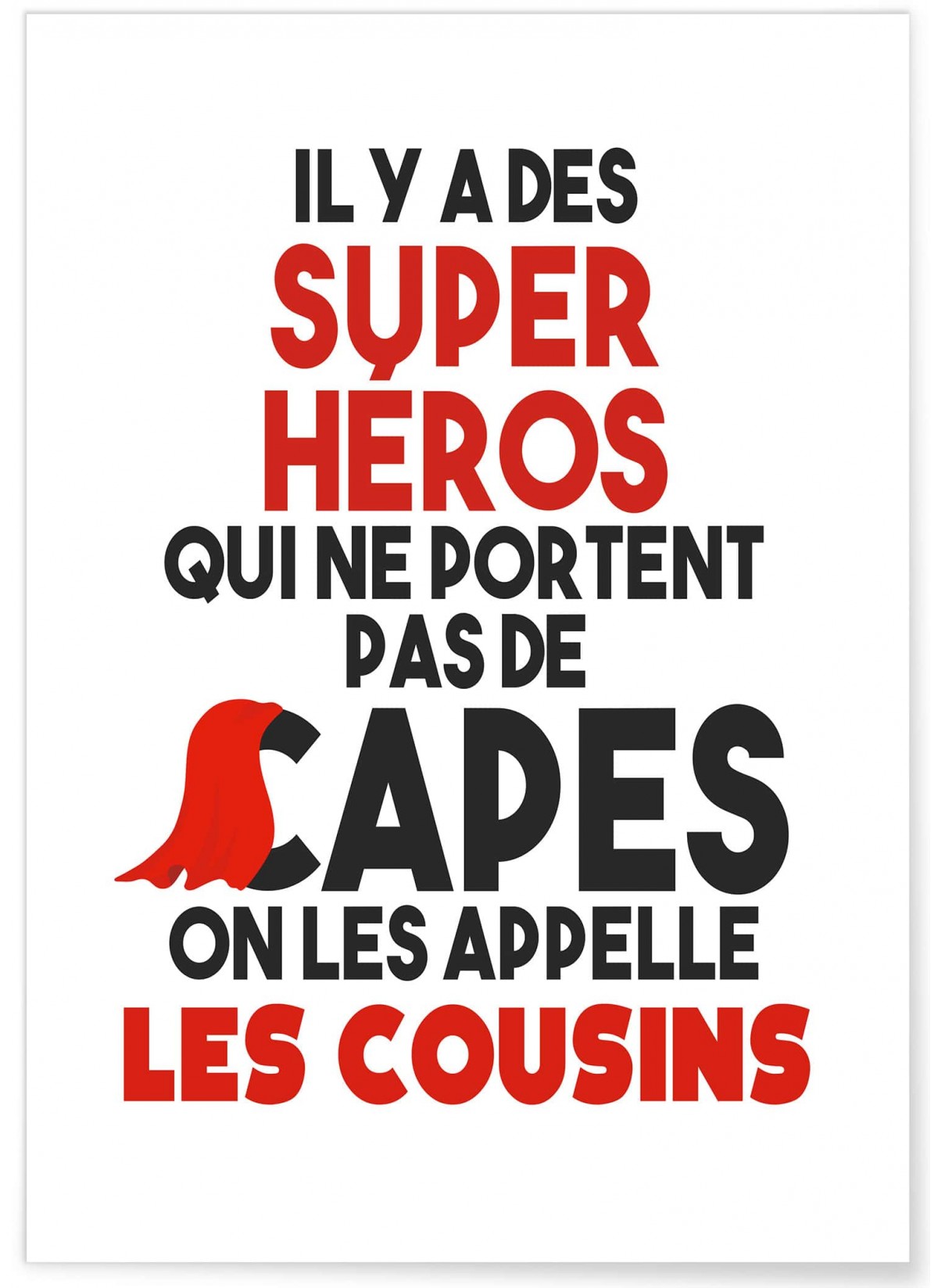 Affiche "Cousins Super Héros"