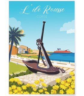 Affiche "Corse - L'île Rousse"