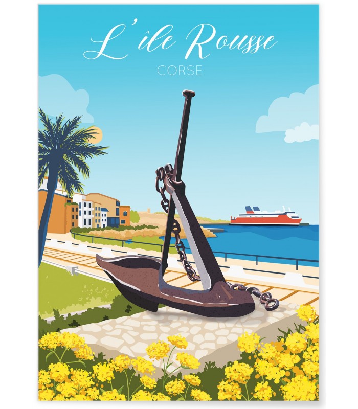 Affiche "Corse - L'île Rousse"