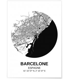 Affiche Carte Barcelone
