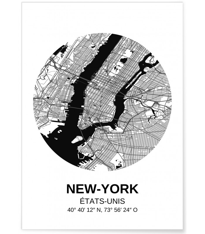 Affiche Carte New York