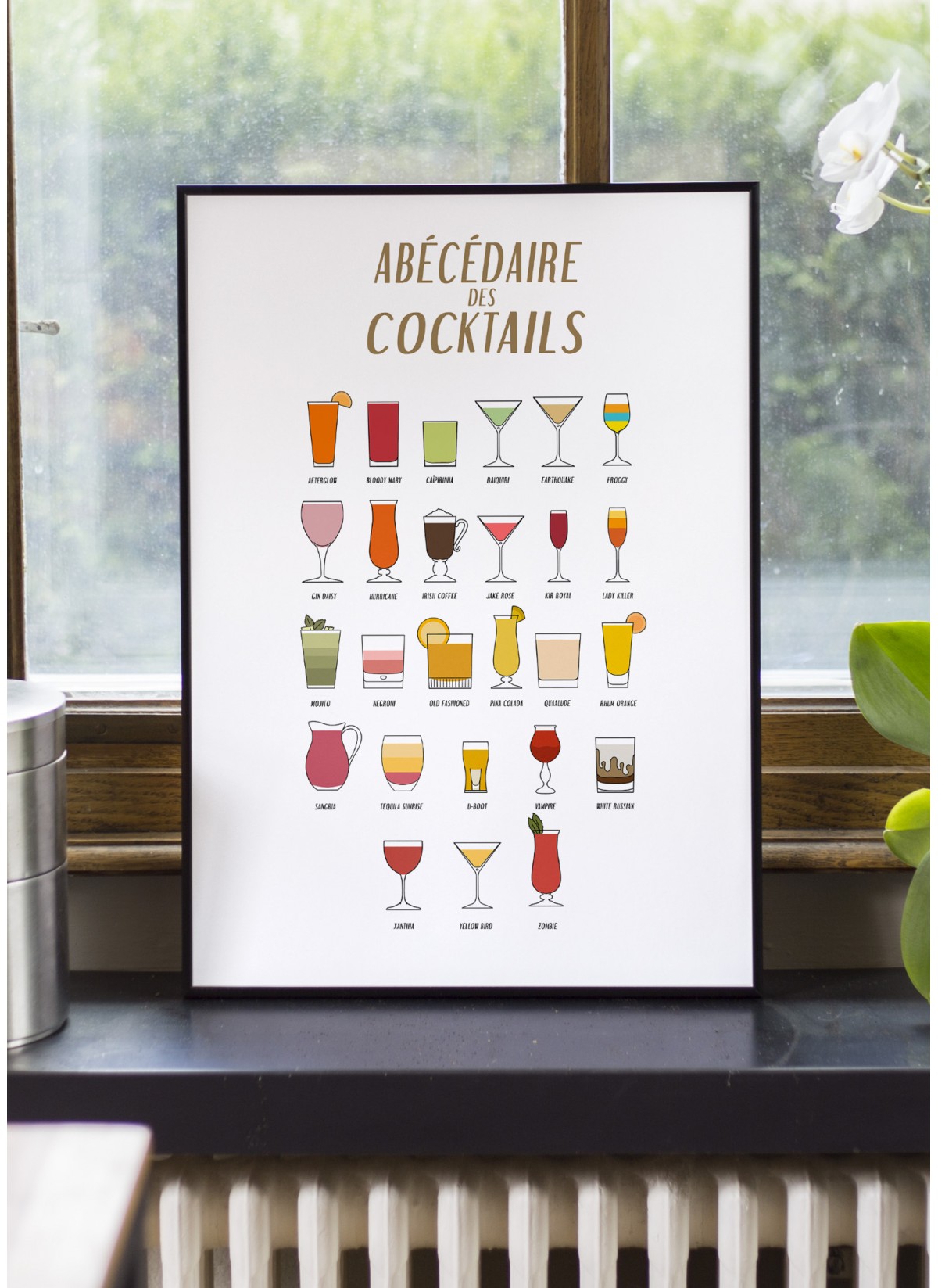 Affiche cocktails et shooters pour la cuisine | L’Afficherie