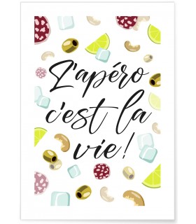 Affiche "L'apéro c'est la vie"