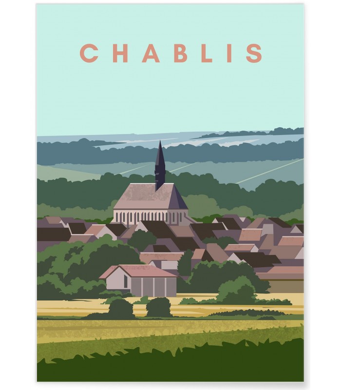 Affiche ville Chablis