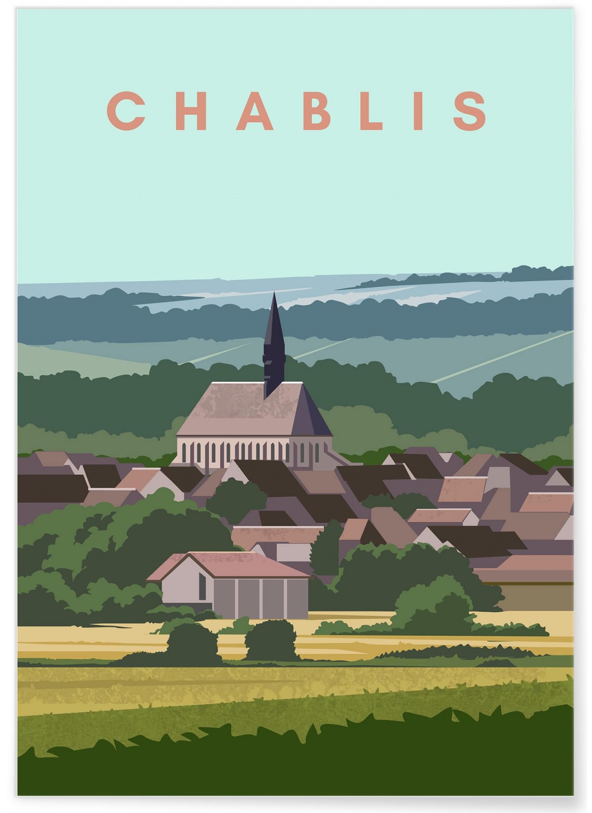 Affiche ville Chablis