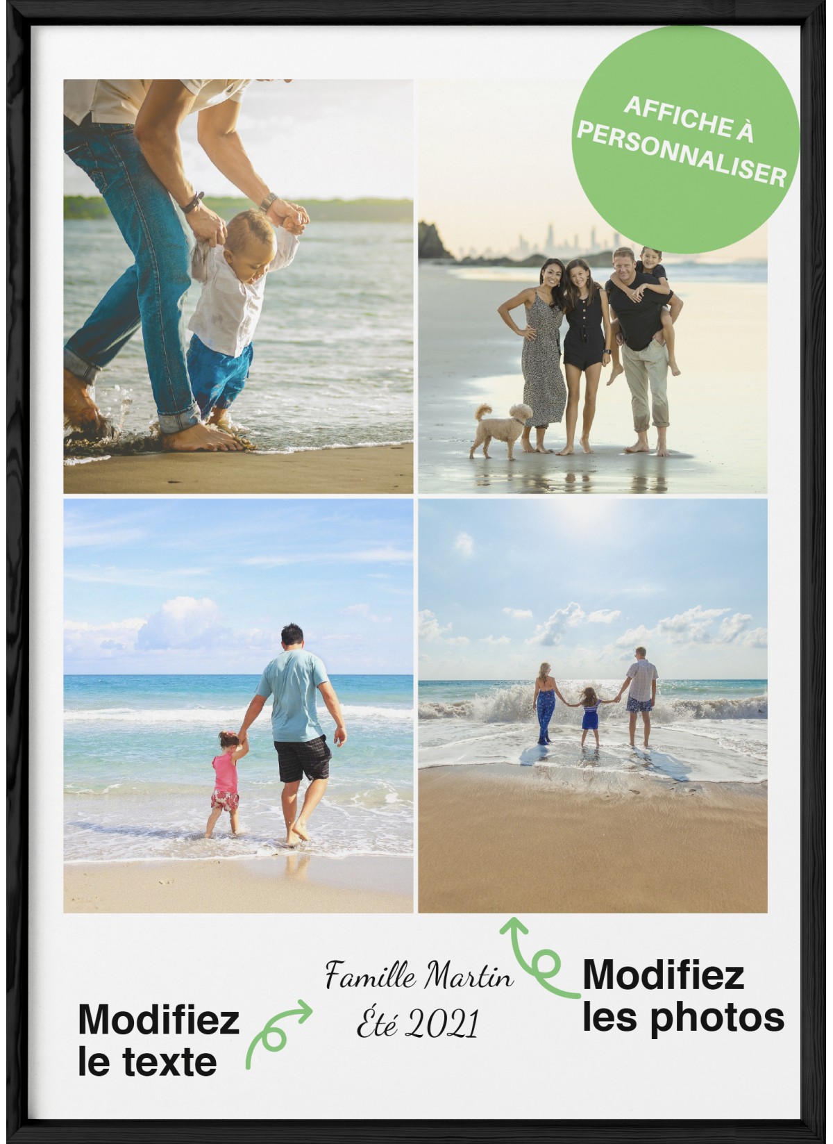 Affiche photo + texte portrait [personnalisable]