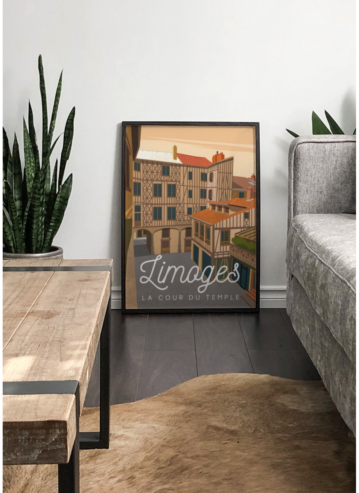 Affiche ville Limoges - La cour du Temple