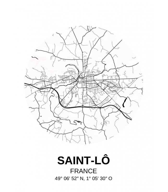 Affiche Carte Saint-Lô