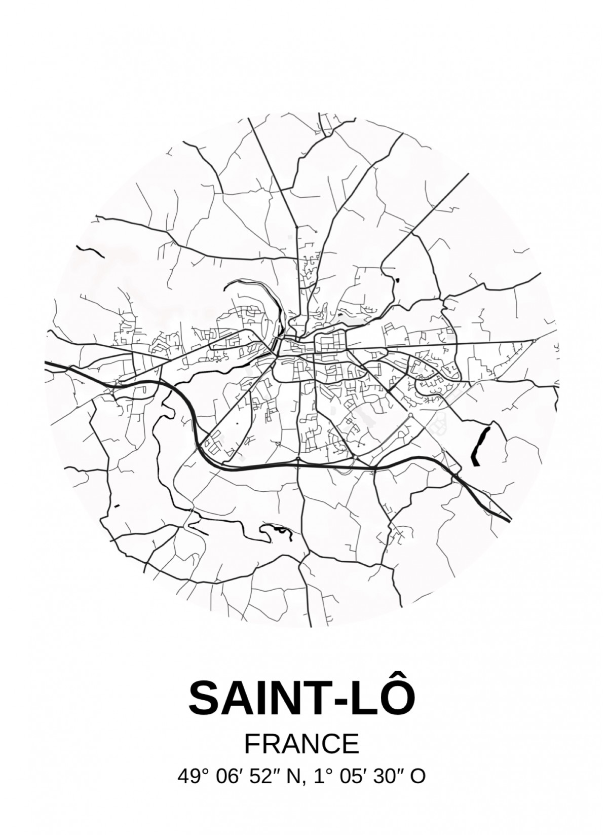 Affiche Carte Saint-Lô