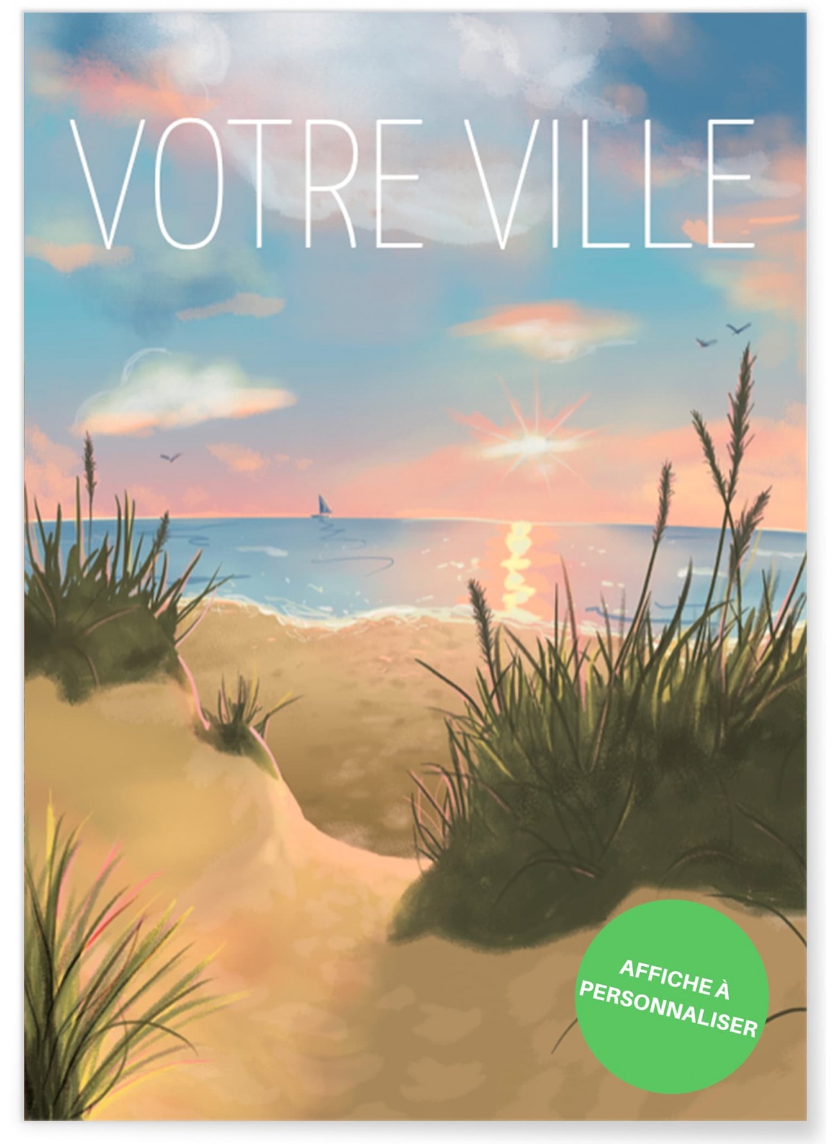 Affiche personnalisée plage, poster personnalisé |  L’Afficherie