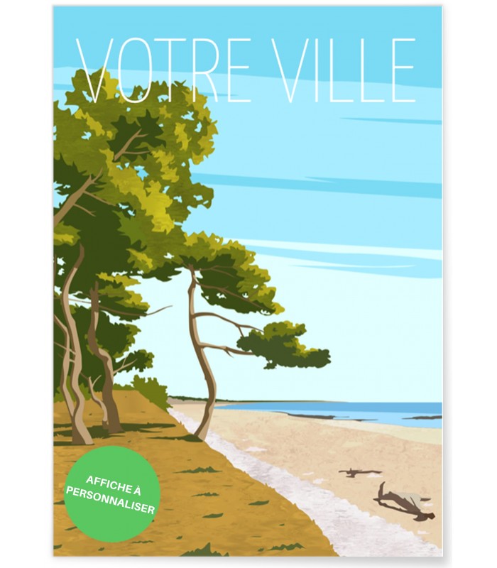 Affiche personnalisée plage, poster personnalisé |  L’Afficherie