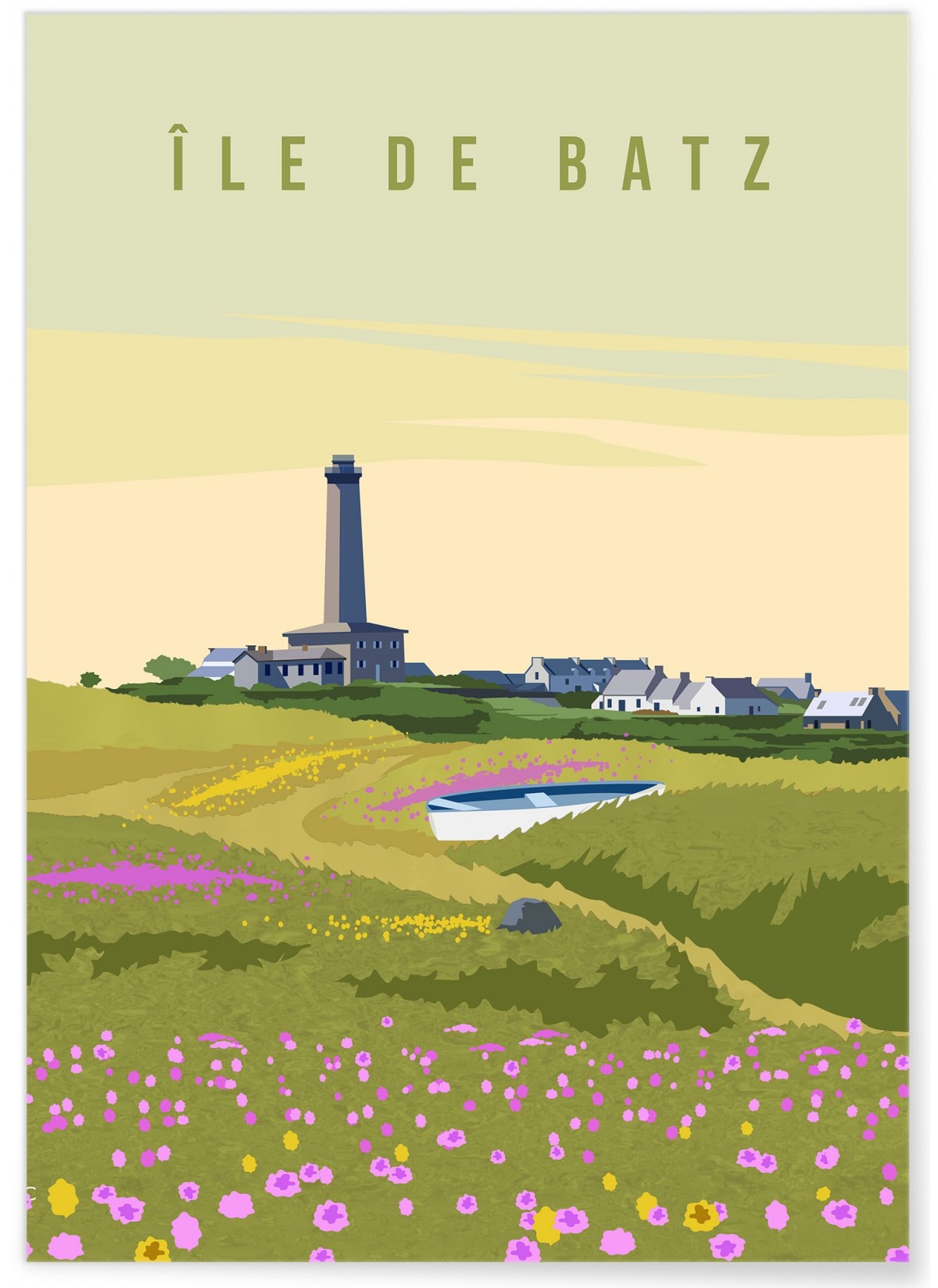 Affiche Île de Batz, déco murale, illustration | L’Afficherie