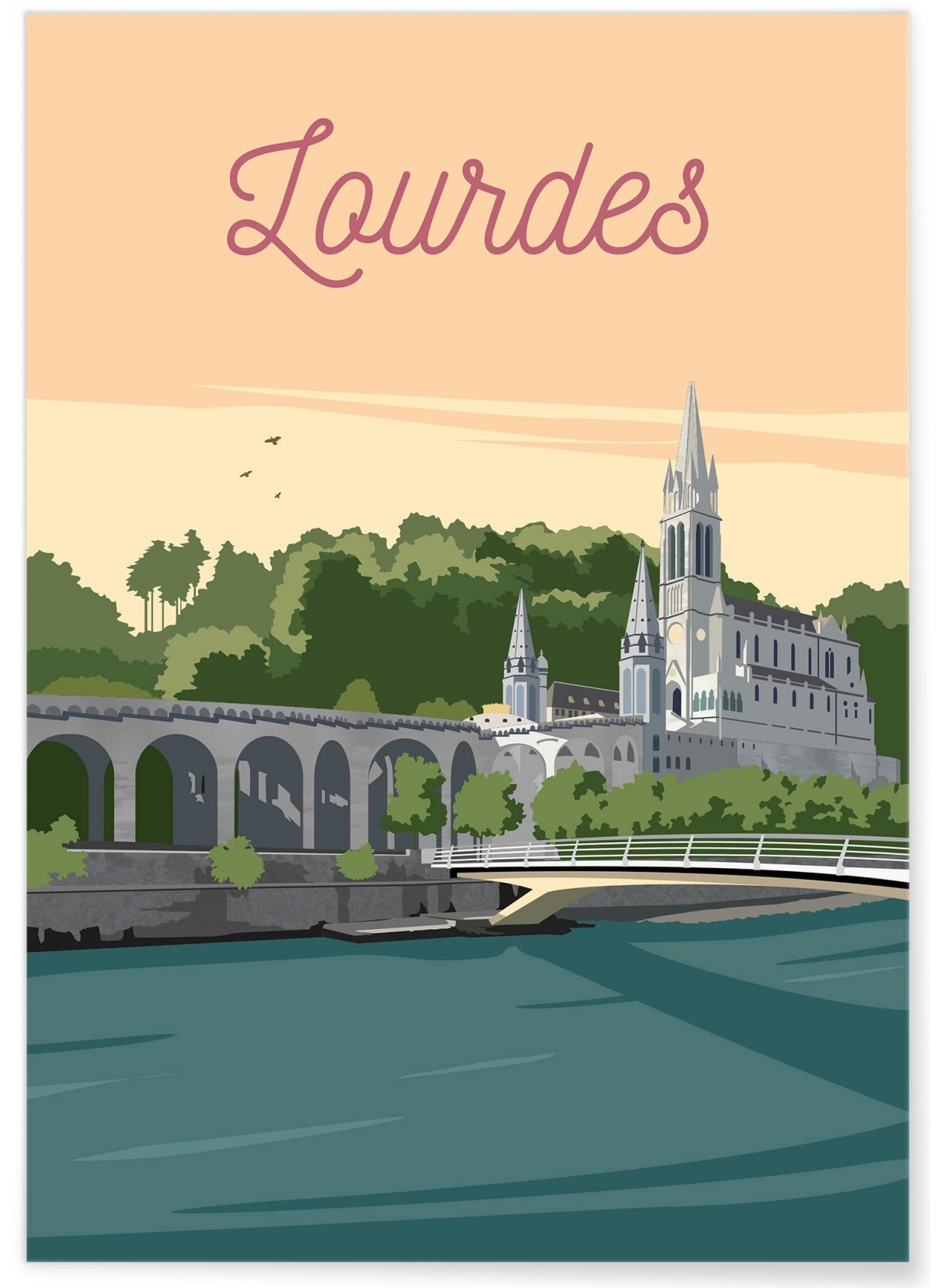 Affiche ville Lourdes