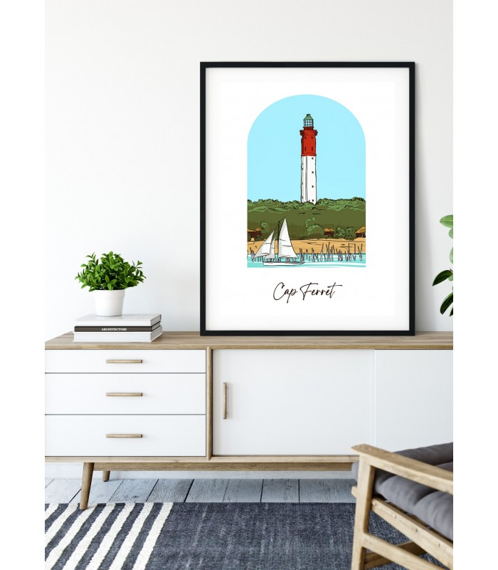 Affiche ville Minimaliste Cap Ferret