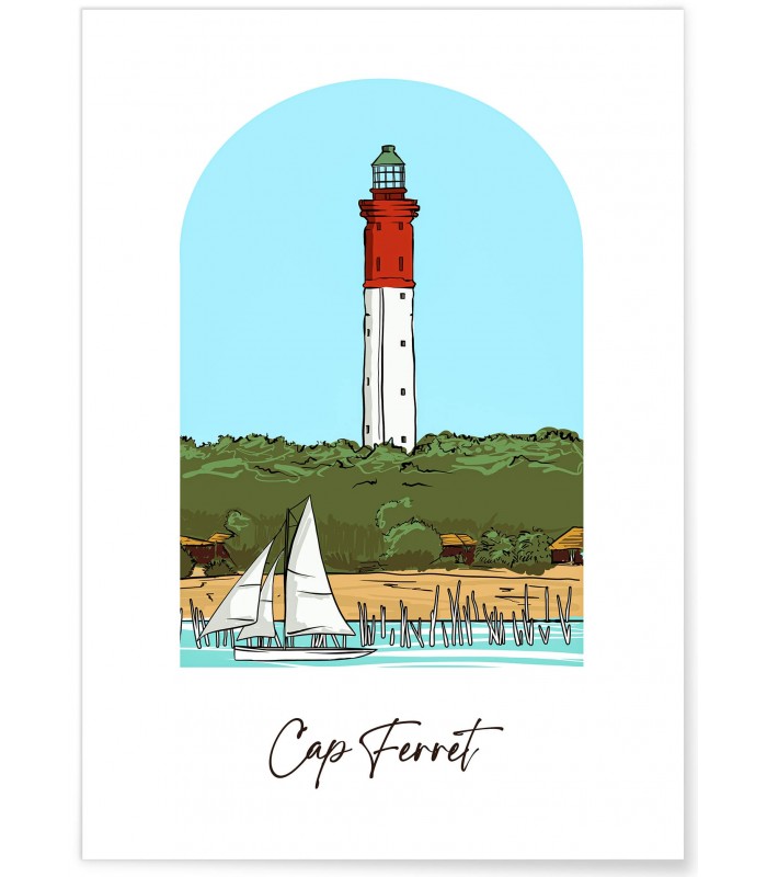 Affiche ville Minimaliste Cap Ferret