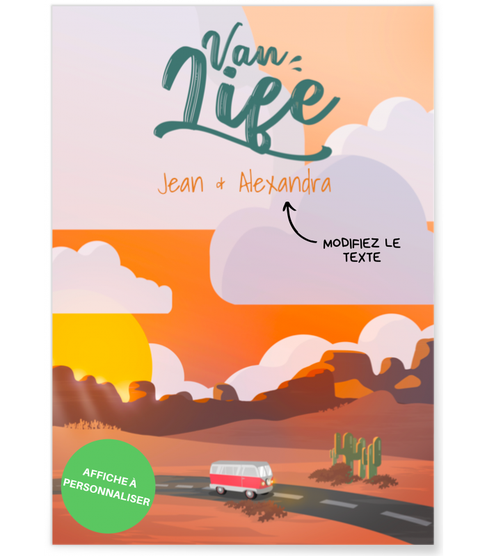 Affiche Van Life personnalisable