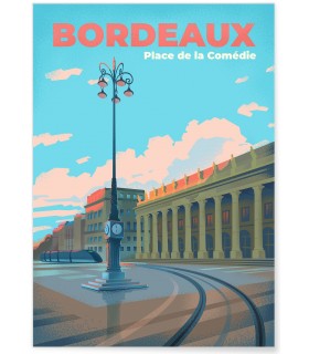 Affiche ville Bordeaux - Place de la Comédie