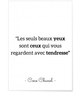 Affiche Coco Chanel : "Les seuls beaux yeux..."