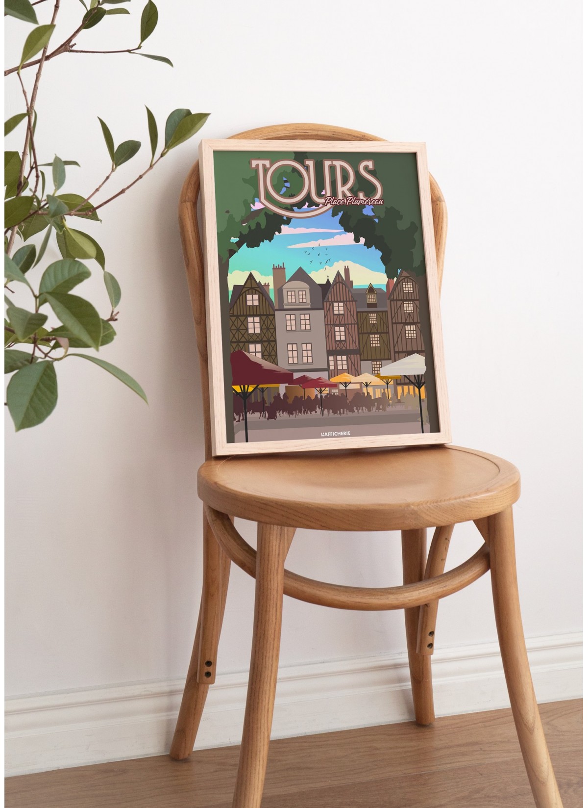 Affiche ville Tours : Place Plumereau