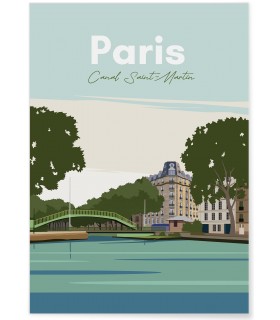 Affiche ville Paris - Canal Saint-Martin
