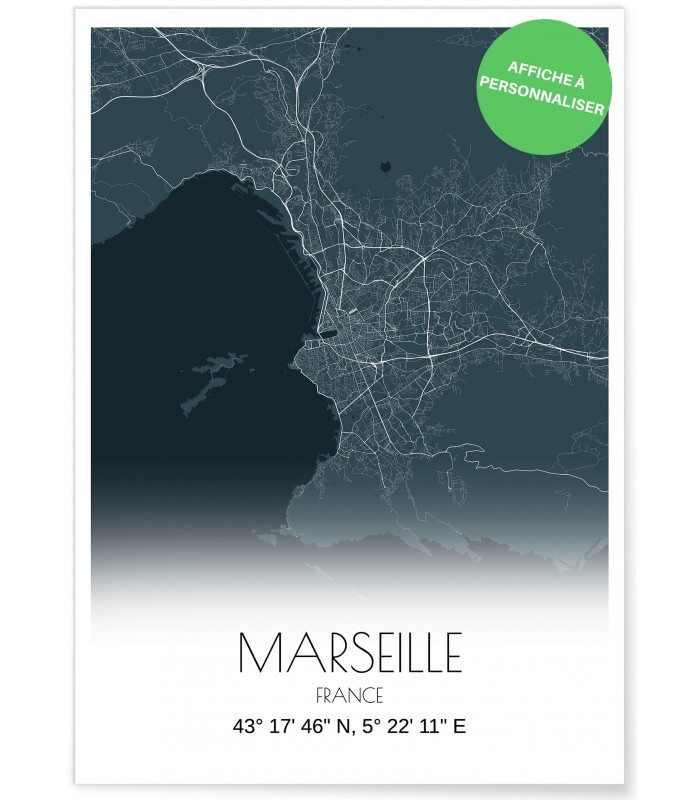 Affiche carte de ville : créez votre carte personnalisée | L’Afficherie