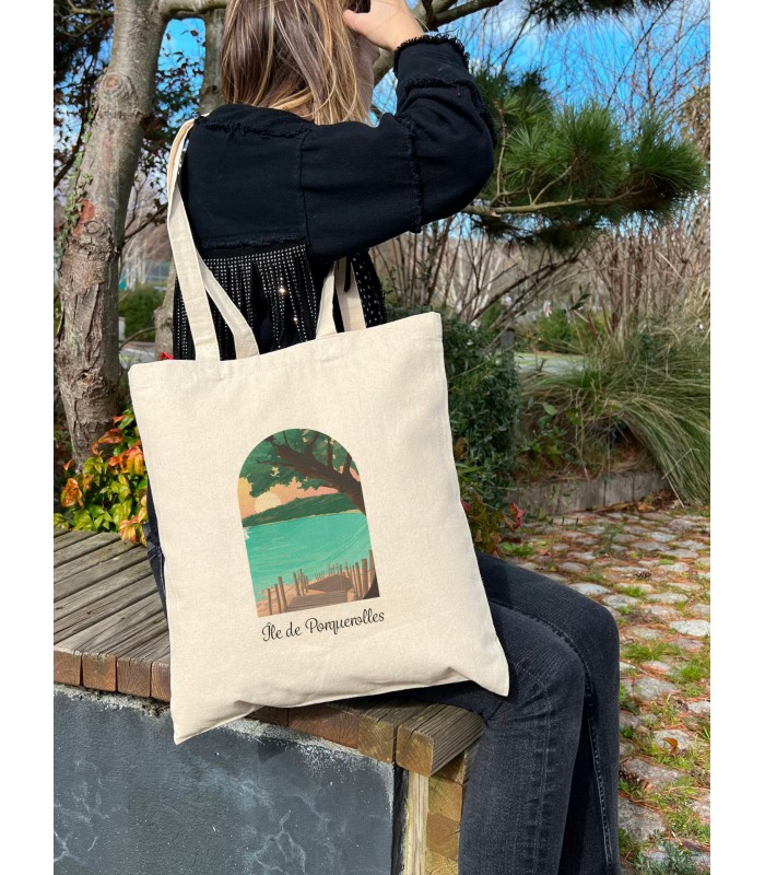 Tote Bag Île de Porquerolles, idée cadeau | L’Afficherie