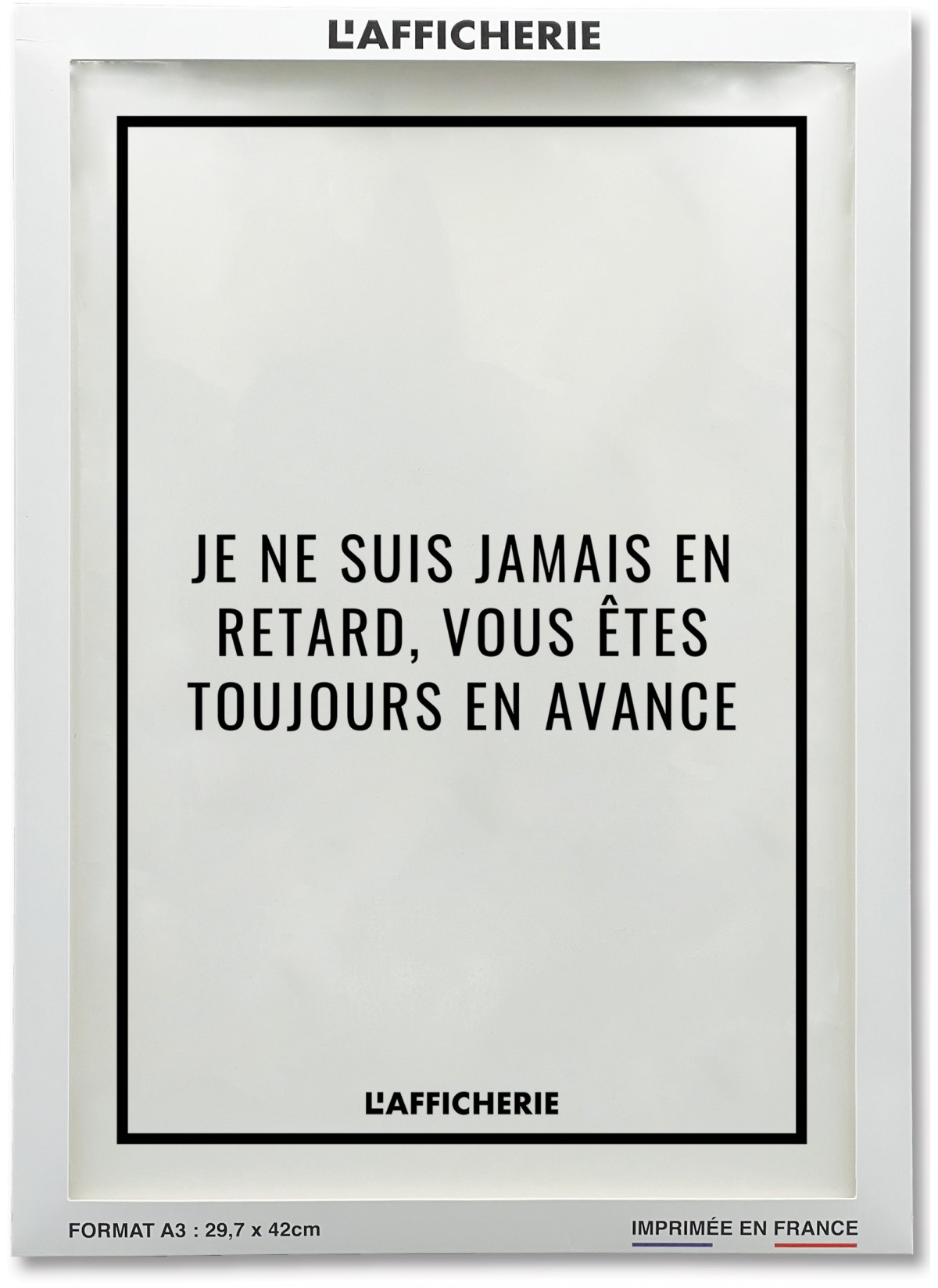 Affiche "Je ne suis jamais en retard...", Affiche Drole pour salon |  L’Afficherie