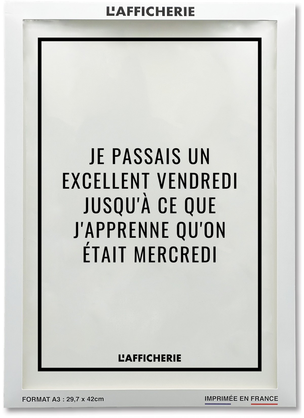 Affiche "Je passais un excellent vendredi...", Affiche Drole pour salon |  L’Afficherie