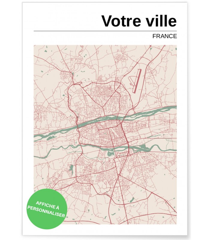 Affiche carte de ville : créez votre carte personnalisée | L’Afficherie