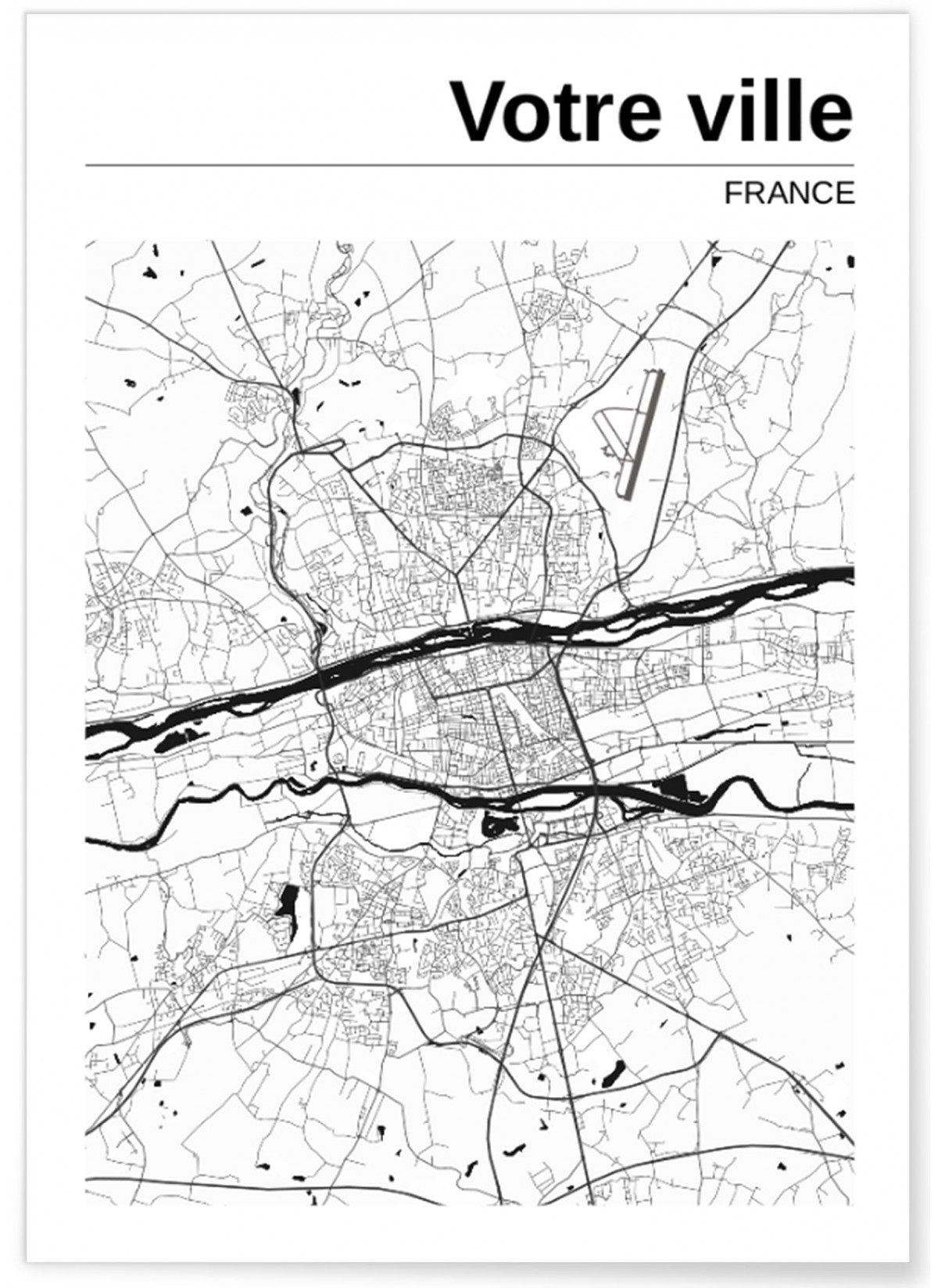 Affiche carte de ville : créez votre carte personnalisée | L’Afficherie