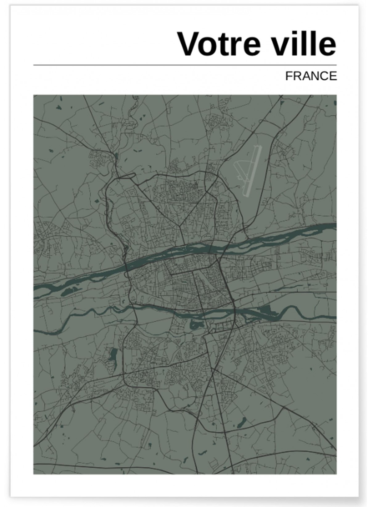 Affiche carte de ville : créez votre carte personnalisée | L’Afficherie