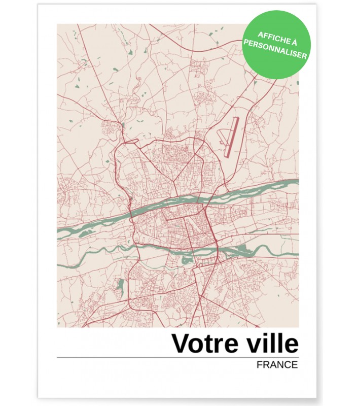 Affiche carte de ville : créez votre carte personnalisée | L’Afficherie