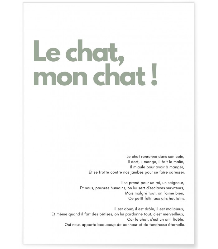 Affiche "Le chat, mon chat !"