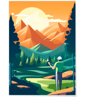 Affiche Illustration Golf