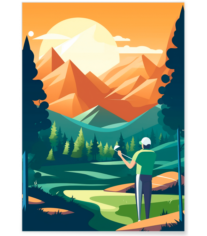 Affiche Illustration Golf