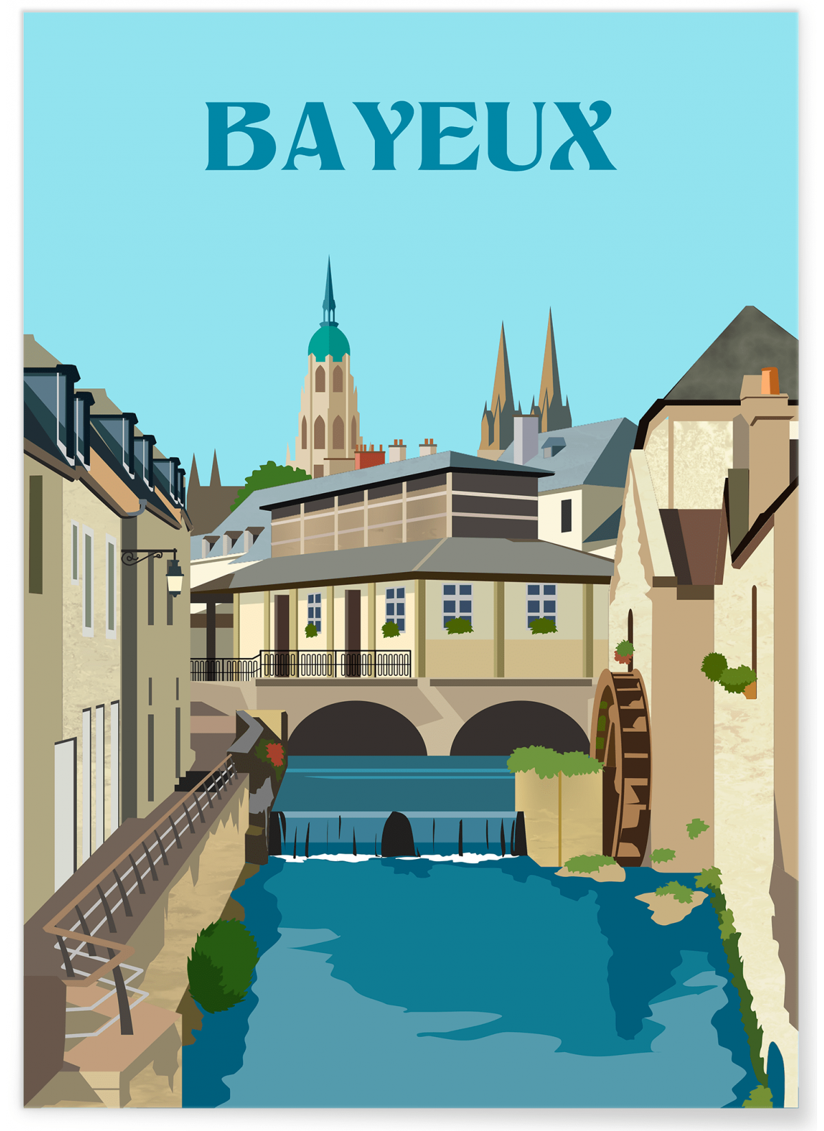 Affiche ville Bayeux