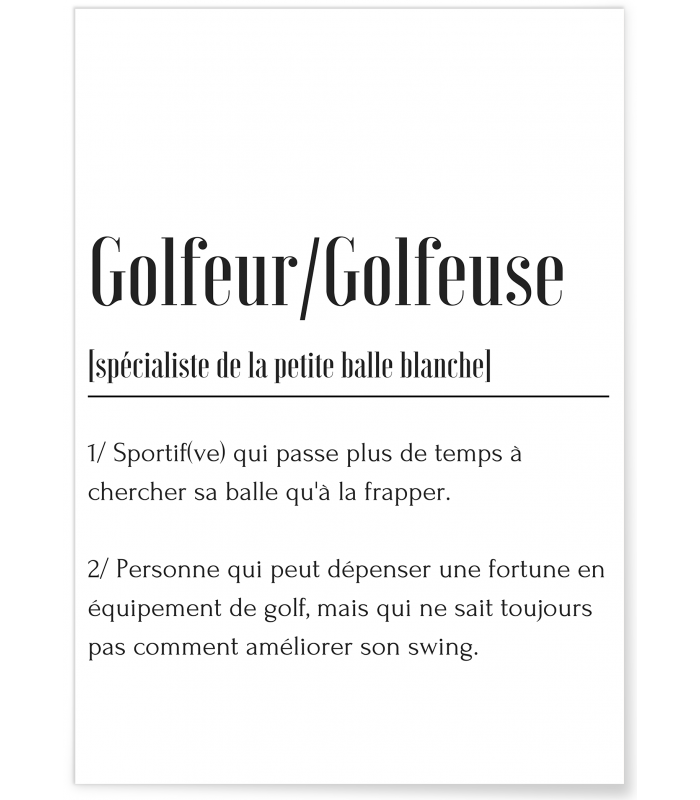 Affiche Définition Golfeur