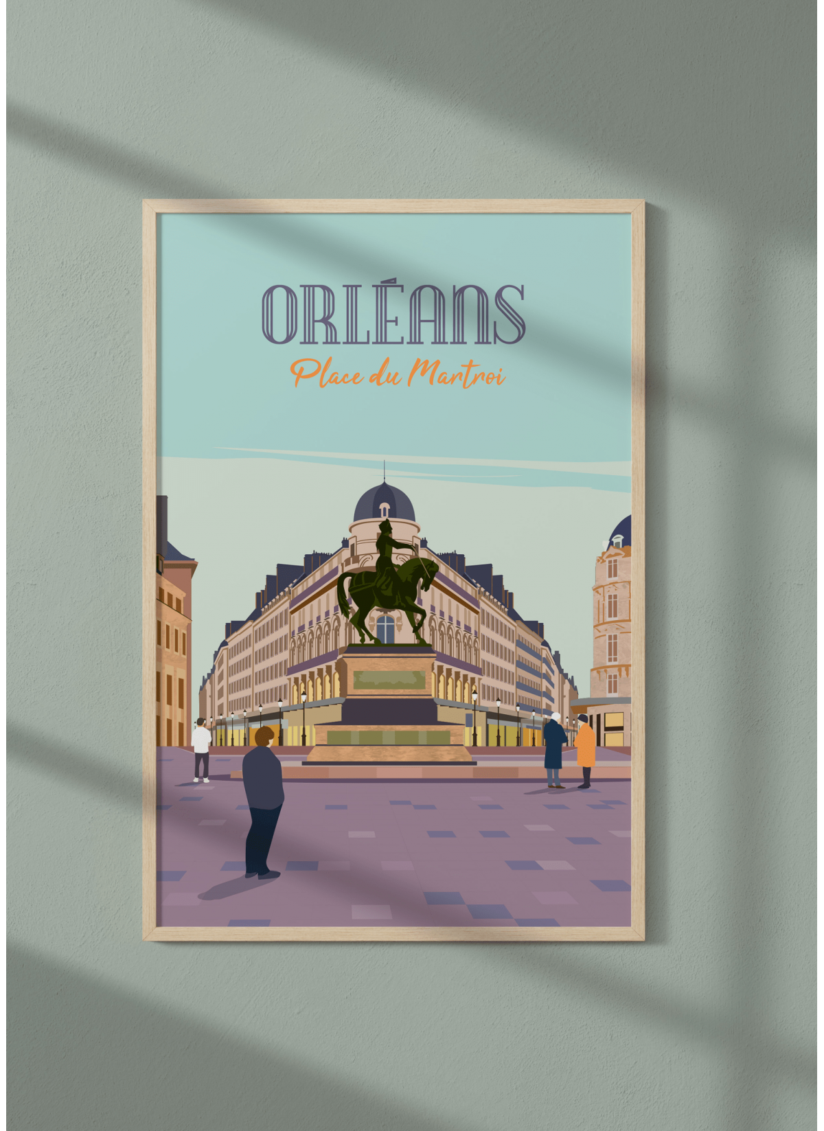 Affiche ville Orléans - Place du Martroi