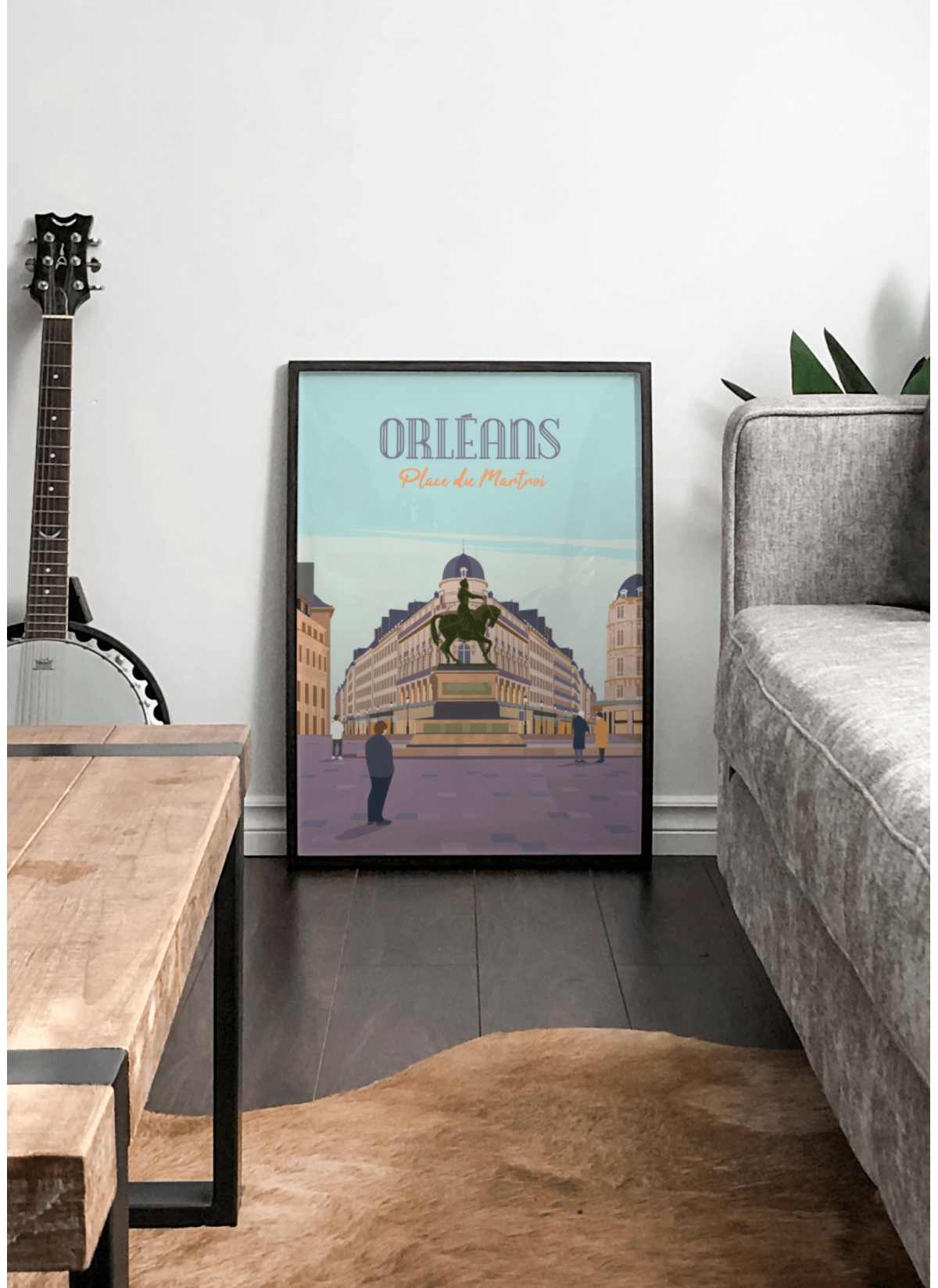 Affiche ville Orléans - Place du Martroi
