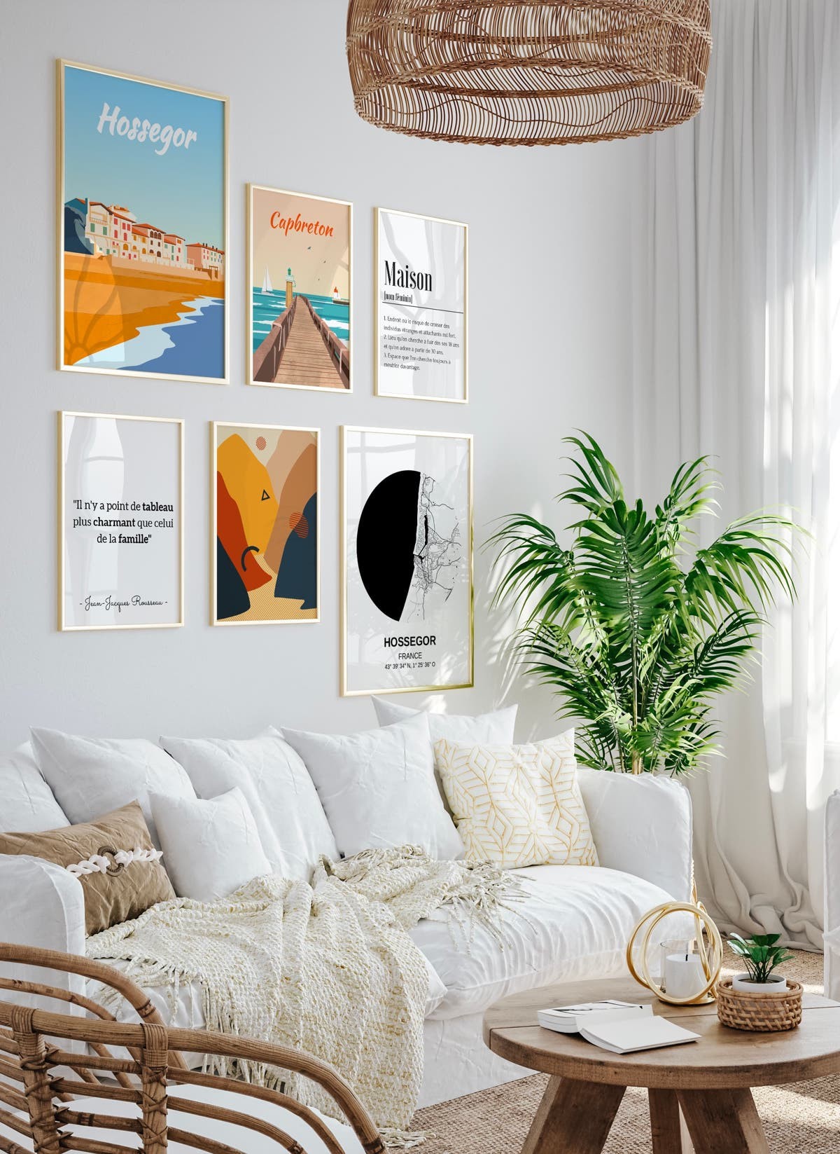 Affiche ville de Hossegor, poster français |  L’Afficherie