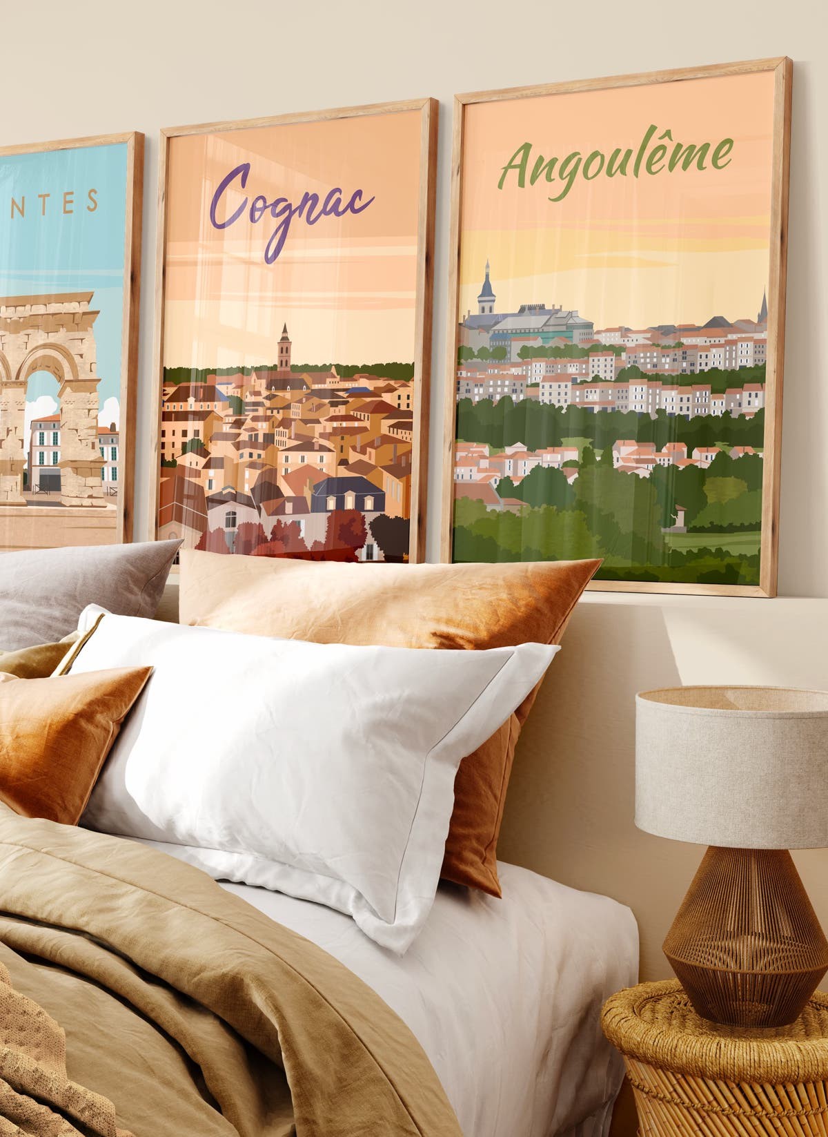 Affiche ville Cognac, décoration murale, illustration | L’Afficherie