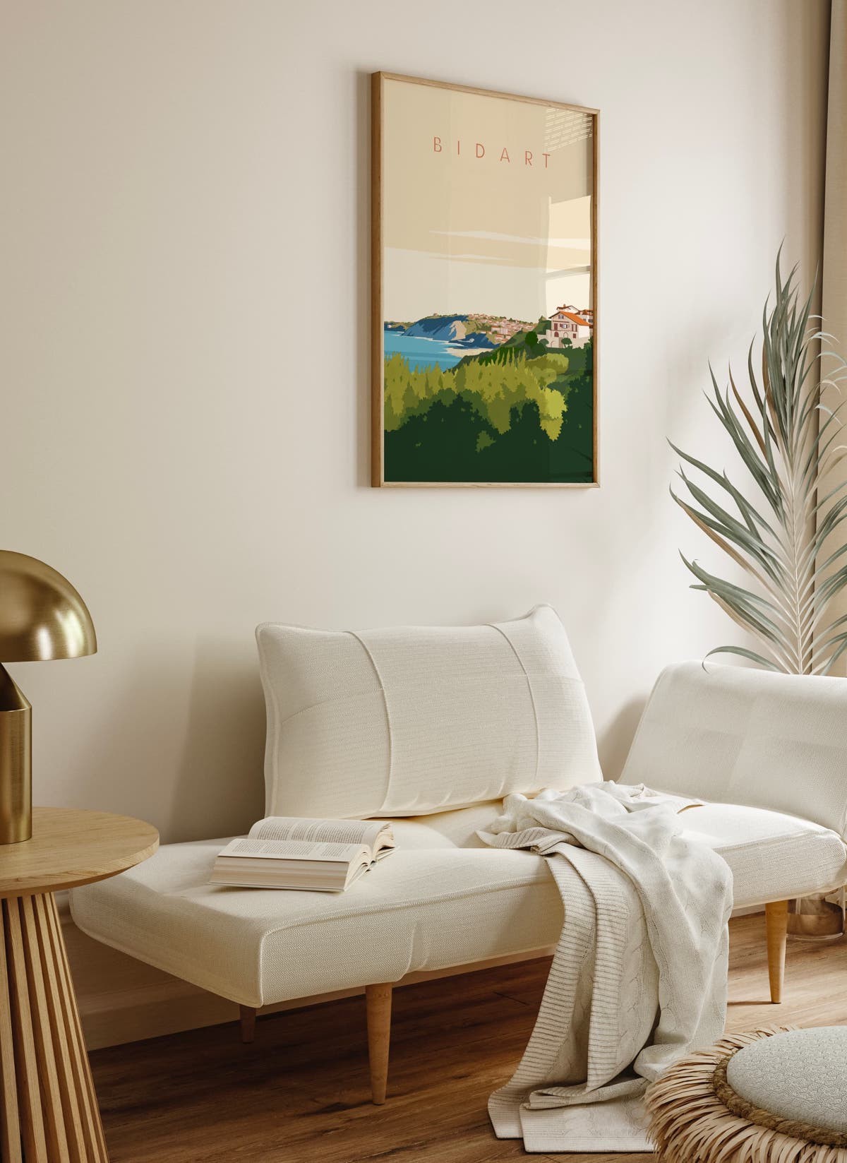 Affiche ville Bidart, déco murale, illustration | L’Afficherie